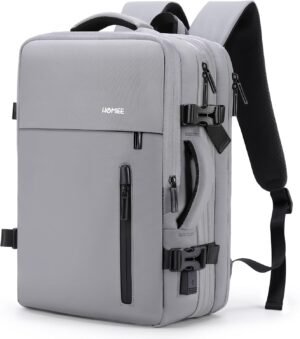 HOMIEE Carry on Travel Backpack Cabin Size, Expandable 30 40L Flight Approved Cabin Bag Hand Luggage Suitcase Backpacks Fit 15.6 Inch Laptop, Anti Theft Casual Daypack Water Resistant Hiking Rucksack