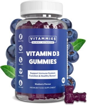 Vitammies Vitamin D3 Gummies 2000 IU | High Strength Vitamin D Chewable Gummies | 3 Month Supply | Vegetarian, Gluten-Free, Non-GMO, 90 Count, Berry Flavour | Vitamin D Gummies for Adults and Children