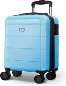LUGG 15 Inch Jetset Lightweight Travel Cabin Bag Carry On Approved Suitcase ABS Shell Protection Water Resistant & Safe Locking System Easyjet Free Under seat Luggage (45x36x20cm)