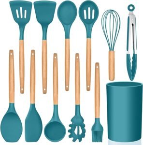 Kitchen Utensils Set, 12Pcs Silicone Cooking Utensils Set, Silicone Utensils Set, Kitchen Accessories for Nonstick Utensil Set, Kitchen Tools & Gadgets, Blue