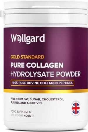 Collagen Powder, Gold Standard Bovine Collagen Peptides Powder by Wellgard - High Levels of The 8 Essential Amino Acids, Collagen Supplements, Halal & Kosher, Made in UK