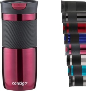 Contigo Byron Snapseal Travel Mug, Stainless Steel Thermal , vacuum flask, leakproof tumbler, coffee mug with BPA free Easy-Clean Lid, 470 ml, Vivacious