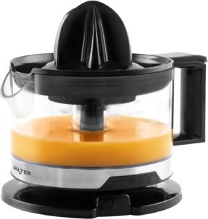 Salter Electric Citrus Juicer – Fresh Orange Press, Juice Extractor, 500ml Measuring Jug, BPA Free, Includes 2 Juicing Cones, 5 Variable Pulp Levels, 2 Way Twist, For Baking & Cocktails, EK5878