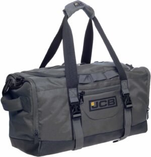 JCB - Holdall Duffle Bag - Grey - Water-Resistant Pu Base - Adjustable Shoulder Strap - 1,000 Denier Polyester - Maximum Capacity of 25L - Ideal Gym, Travel Or Overnight Bag