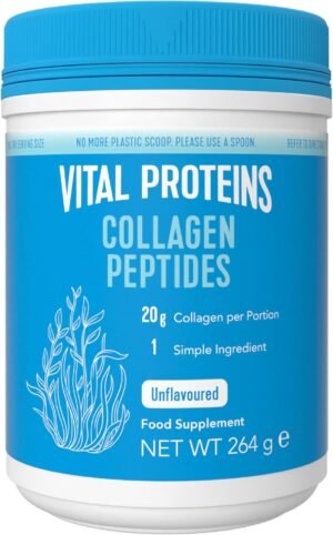 Vital Proteins Collagen Peptides Powder Supplement (Type I, III), Unflavoured Hydrolszed Collagen-Hair, Skin, Nail Support Supplement, Paleo, gluten free, Non-GMO, 20g per Serving 264g Canister, 1Pack