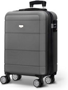 LUGG 20 Inch Jetset Lightweight Travel Carry On Suitcase, ABS, Water Resistant & TSA Lock - Easyjet Overhead (55x35x22cm)
