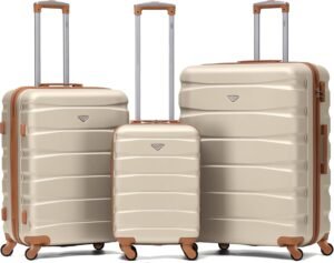 Flight Knight Set of 3 Lightweight 4 Wheel ABS Hard Case Suitcases Cabin & Hold Luggage Options Approved for Over 100 Airlines Including easyJet, British Airways, Ryanair, Jet2 & Many More