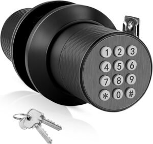 FITNATE Smart Lock Digital Door Lock with Keypad, Waterproof Electronic Keypad Door Lock with Spare Keys, Great for Home, Hotel and Office (Black)