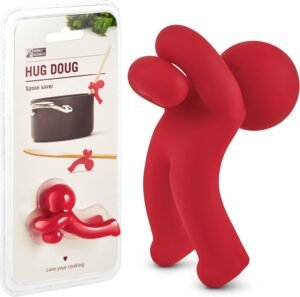 Hug Doug Spoon Saver | Spoon Holder and Lid Lifter Stopping the Spoon from Falling in | Silicone Spoon Rest | Stove Spoon Holder | Cool Kitchen Gadgets & Cute Kitchen Accessories | by Monkey Business