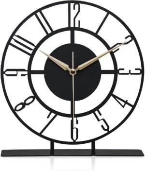Muyika Desk Clock, Shelf Table Clocks, Living Room Desk Clock, Bedside, Office Desk Clock, Decorative Desk Clock, Battery Operated Table Clocks