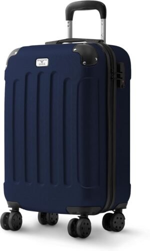 LUGG 20 Inch Skywander Lightweight Travel Cabin Bag - Carry On Approved Suitcase, ABS Shell Protection, Water Resistant & Safe Locking System - Easyjet Overhead Compliant (55x20x35cm)