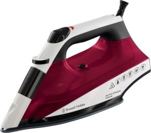Russell Hobbs Auto Steam Technology Iron, Non-stick soleplate with even steam, 320ml Water Tank, 45g continuous steam, 130g shot of steam, Anti-drip & anti-calc function, 2m Cord, 2400W, 22520