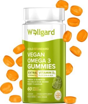 Wellgard High Strength Vitamin D3 Gummies 3000 IU - 60 Vegan Immunity Vitamin D Gummies Adults, Chewable Vitamin D, Mixed Berry Flavour