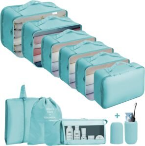 Jsdoin Packing Cubes for Suitcase,11 PCS Travel Luggage Packing Cubes for Backpack, Waterproof Travel Essentials Suitcase Organiser Bags, Travel Accessories (Blue)