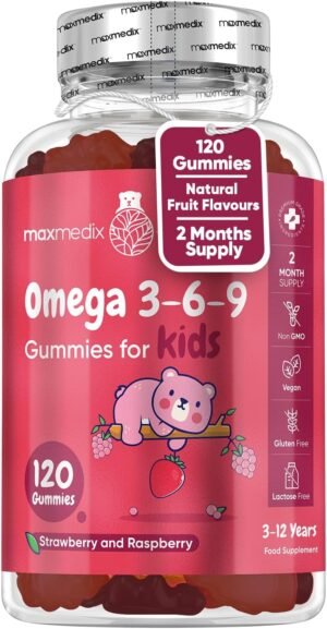 Omega 3 6 9 Gummies for Kids - 2 Months Supply - 120 Vegan Gummies - Tasty Alternative to Fish Oil or COD Liver Oil for Kids - Rich in EPA, DHA & ALA - Non-GMO & Gluten-Free Omega 3 Kids Gummies
