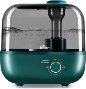 Bear 5L Top Fill Humidifier for bedroom, 28dB Ultra Quiet, 35 Hours Run Time, With Aromatherapy Tray, 360° Expandable Steam Nozzle, Automatic Shut Off, Green