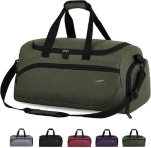 FIORETTO Mens Sports Gym Bag with Wet Pocket & Shoe Compartment,Travel Duffle Bag Overnight Bag with Padded Shoulder Strap, Water-Resistant Sports Holdall for Swimming