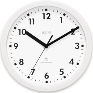 Acctim 74662 Nardo 20cm Radio Controlled White Wall Clock