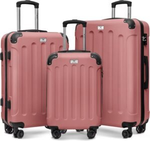 LUGG Travel Suitcase Set - Skywander 3-Piece Hard Shell Luggage, 20" 24" 28" Strong & Lightweight with Secure TSA Lock, Smooth 360° Wheels & Resilient Handle - Airline Approved