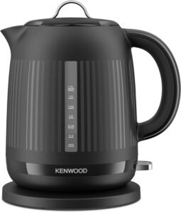 Kenwood Dawn Electric Kettle, 360° Swivel Base, Water Level Indicator, Cord Storage, Boil-Dry Protection, Removeable Filter, Capacity 1.7L, ZJP09.000BK, 3000W, Midnight Black