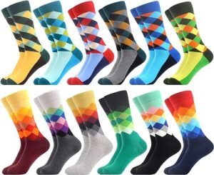 WeciBor Men's Dress Cool Colorful Fancy Novelty Funny Casual Combed Cotton Crew Socks Pack
