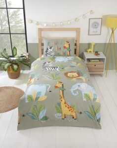 Rapport Home Rumble In The Jungle Kids Duvet Set (Single), Green