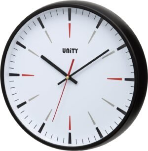 Unity Wall Clock, Gibson, Black, Silent Sweep, 32cm / 12.5-Inch