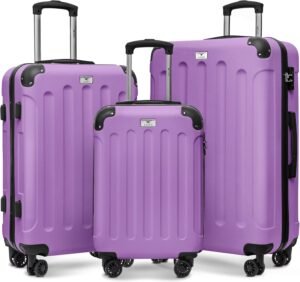 LUGG Travel Suitcase Set - Skywander 3-Piece Hard Shell Luggage, 20" 24" 28" Strong & Lightweight with Secure TSA Lock, Smooth 360° Wheels & Resilient Handle - Airline Approved