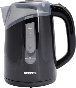 Geepas 2200W Illuminating Electric Kettle | Boil Dry Protection & Auto Shut Off | 1.7L Cordless Jug Kettle with LED Lighting for Hot Water Tea or Coffee | Swivel Base with Auto Lid Open