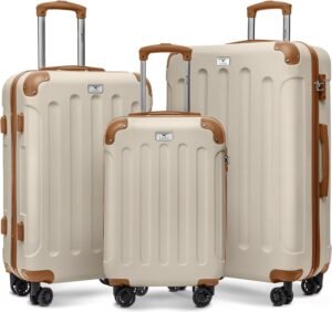 LUGG Travel Suitcase Set - Skywander 3-Piece Hard Shell Luggage, 20" 24" 28" Strong & Lightweight with Secure TSA Lock, Smooth 360° Wheels & Resilient Handle - Airline Approved