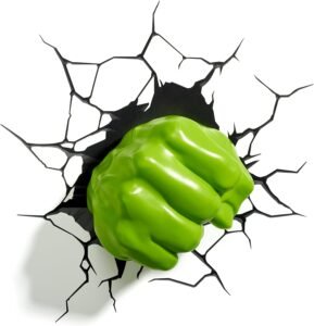 3D Light FX Marvel Hulk Fist 3D Wall Light, Green