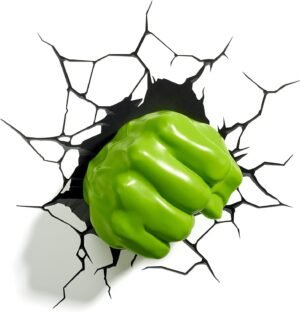 3D Light FX Marvel Hulk Fist 3D Wall Light, Green