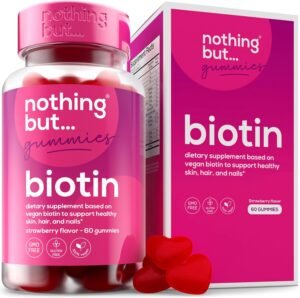 Biotin Gummies for Healthy Hair, Skin and Nails Vitamins for Women – Biotin Supplements - with Vitamins A, C, E & D, Biotin Hair Growth Vitamins, Hair Vitamins, Hair Growth Supplement, 60 Gummies