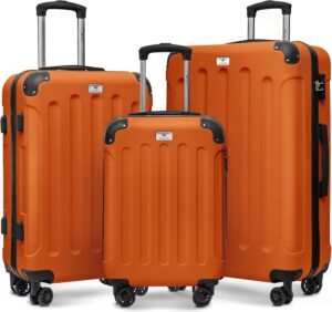 LUGG Travel Suitcase Set - Skywander 3-Piece Hard Shell Luggage, 20" 24" 28" Strong & Lightweight with Secure TSA Lock, Smooth 360° Wheels & Resilient Handle - Airline Approved
