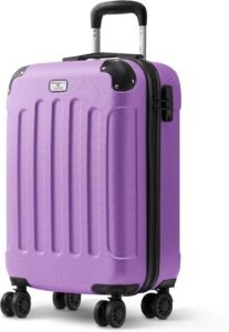 LUGG 20 Inch Skywander Lightweight Travel Cabin Bag - Carry On Approved Suitcase, ABS Shell Protection, Water Resistant & Safe Locking System - Easyjet Overhead Compliant (55x20x35cm)