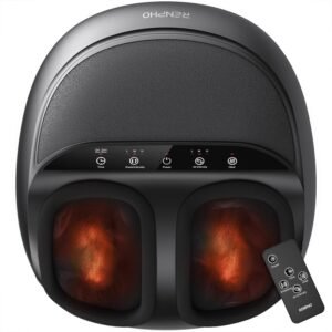 RENPHO Foot Massager with Heat, Shiatsu Foot Massage Machine, Deep Kneading, Air Compression, Electric Massager for Tired Feet, Plantar Fasciitis - Remote Control (Black)