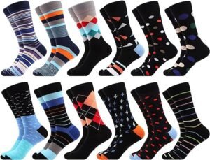 WeciBor Men's Seamless Premium Combed Cotton Dress Socks 12 Pack