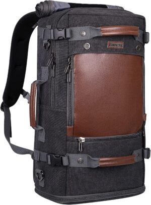 WITZMAN Canvas Travel Backpack for Men Carry on Luggage Rucksack Large Duffel Bag Fits 17'' Laptop