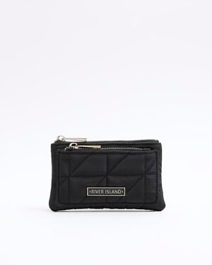 Black Soft Quilted Pouch Purse