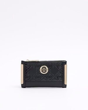 Black Embossed Monogram Mini Purse
