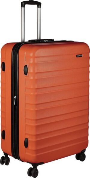 Amazon Basics Hardside Luggage ABS Hard-Shell Spinner/Suitcase with 4 Wheels, 78 cm, Burnt Orange