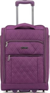 Flight Knight 55x40x20cm Ryanair Maximum Size Carry On Priority Hand Luggage Case Approved & Tested - 2 Wheels - Ultra Lightweight Durable Soft Case Textile Cabin Suitcase
