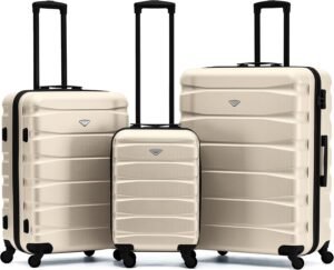 Flight Knight Set of 3 Lightweight 4 Wheel ABS Hard Case Suitcases Cabin & Hold Luggage Options Approved for Over 100 Airlines Including easyJet, British Airways, Ryanair, Jet2 & Many More