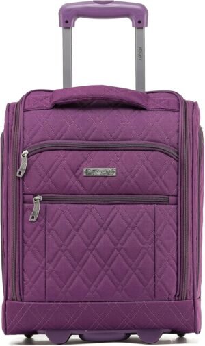 Flight Knight easyJet Underseat Carry On Non Priority Approved Hand Luggage Case - 2 Wheels - Ultra Lightweight Durable Soft Case Textile Cabin Suitcase 42x35x20cm