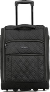 Flight Knight 55x40x20cm Ryanair Maximum Size Carry On Priority Hand Luggage Case Approved & Tested - 2 Wheels - Ultra Lightweight Durable Soft Case Textile Cabin Suitcase