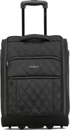 Flight Knight 55x40x20cm Ryanair Maximum Size Carry On Priority Hand Luggage Case Approved & Tested - 2 Wheels - Ultra Lightweight Durable Soft Case Textile Cabin Suitcase