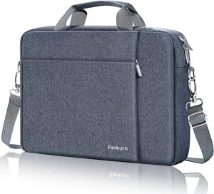 Ferkurn Laptop Bag Case for Women Men, Messenger Briefcase Computer Bag with Shoulder Compatible with Macbook Pro/Air, Dell XPS Latitude, HP Pavilion, ASUS, Acer, Samsung, Gray, 15 15.6 16 Inch