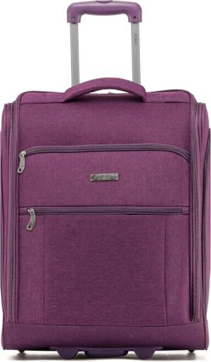Flight Knight 56x45x25cm easyJet & British Airways Large Carry On Approved & Tested Maximum Size Hand Luggage Case - 2 Wheels - Ultra Lightweight Durable Soft Case Textile Cabin Suitcase