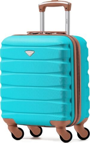Flight Knight Lightweight 4 Wheel ABS Hard Case Suitcases Cabin Carry On Hand Luggage Approved for Over 100 Airlines Including British Airways, Ryanair & easyJet Approved Free Carry On 45x36x20cm