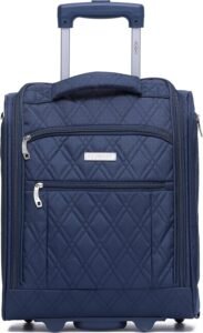 Flight Knight 45x36x20cm easyJet Underseat Carry On Non Priority Approved Hand Luggage Case - 2 Wheels - Ultra Lightweight Durable Soft Case Textile Cabin Suitcase
